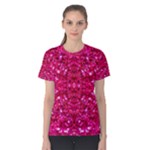 Hot Pink Glitter Women s Cotton Tee