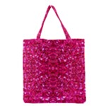 Hot Pink Glitter Grocery Tote Bag