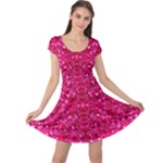 Hot Pink Glitter Cap Sleeve Dress