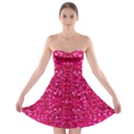 Hot Pink Glitter Strapless Bra Top Dress