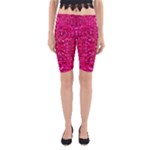 Hot Pink Glitter Yoga Cropped Leggings