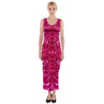 Hot Pink Glitter Fitted Maxi Dress