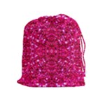 Hot Pink Glitter Drawstring Pouch (XL)