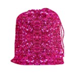 Hot Pink Glitter Drawstring Pouch (XXL)