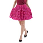 Hot Pink Glitter A-Line Pocket Skirt