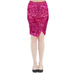 Hot Pink Glitter Midi Wrap Pencil Skirt