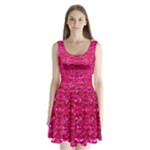 Hot Pink Glitter Split Back Mini Dress 