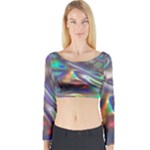 holographic Long Sleeve Crop Top (Tight Fit)