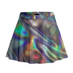 holographic Mini Flare Skirt