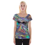 holographic Women s Cap Sleeve Top