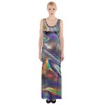 holographic Maxi Thigh Split Dress