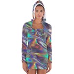 holographic Women s Long Sleeve Hooded T-shirt