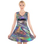 holographic V-Neck Sleeveless Dress