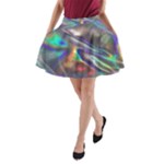 holographic A-Line Pocket Skirt