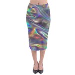 holographic Midi Pencil Skirt