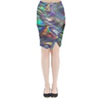 holographic Midi Wrap Pencil Skirt