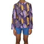 purple christmas trees Kids  Long Sleeve Swimwear