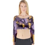 purple christmas trees Long Sleeve Crop Top (Tight Fit)