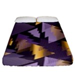 purple christmas trees Fitted Sheet (Queen Size)