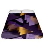 purple christmas trees Fitted Sheet (King Size)