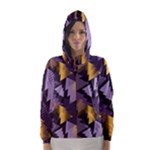 purple christmas trees Hooded Wind Breaker (Women)