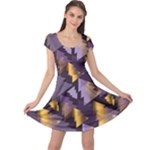 purple christmas trees Cap Sleeve Dress