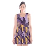 purple christmas trees Scoop Neck Skater Dress