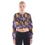 purple christmas trees Women s Cropped Sweatshirt