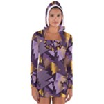 purple christmas trees Women s Long Sleeve Hooded T-shirt