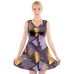 purple christmas trees V-Neck Sleeveless Dress