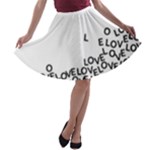 Love Love Love A-line Skater Skirt