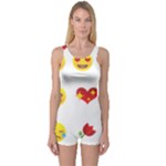 Valentine Emojis One Piece Boyleg Swimsuit