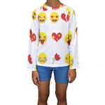 Valentine Emojis Kids  Long Sleeve Swimwear