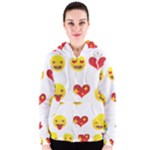 Valentine Emojis Women s Zipper Hoodie