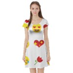 Valentine Emojis Short Sleeve Skater Dress