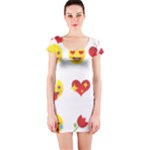 Valentine Emojis Short Sleeve Bodycon Dress