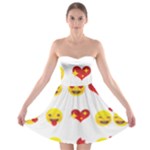 Valentine Emojis Strapless Bra Top Dress