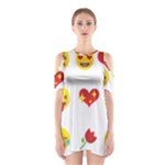 Valentine Emojis Shoulder Cutout One Piece