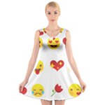 Valentine Emojis V-Neck Sleeveless Dress