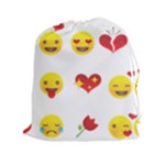 Valentine Emojis Drawstring Pouch (XXL)