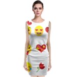 Valentine Emojis Sleeveless Velvet Midi Dress