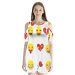 Valentine Emojis Shoulder Cutout Velvet  One Piece