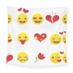 Valentine Emojis Square Tapestry (Large)