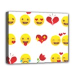 Valentine Emojis Deluxe Canvas 20  x 16  (Stretched)