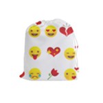 Valentine Emojis Drawstring Pouch (Large)