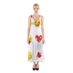 Valentine Emojis Sleeveless Maxi Dress