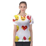 Valentine Emojis Women s Sport Mesh Tee