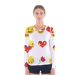 Valentine Emojis Women s Long Sleeve Tee