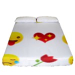 Valentine Emojis Fitted Sheet (Queen Size)