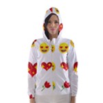 Valentine Emojis Hooded Wind Breaker (Women)